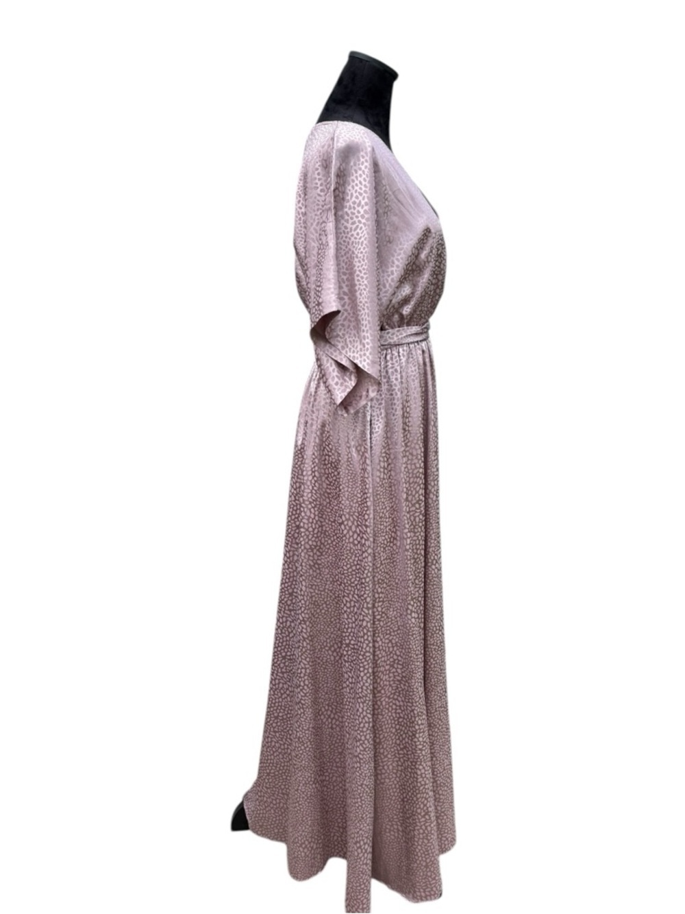 Baltic Born Leopard Jacquard Mauve Wrap Maxi Dress Sz S - Picture 7 of 10